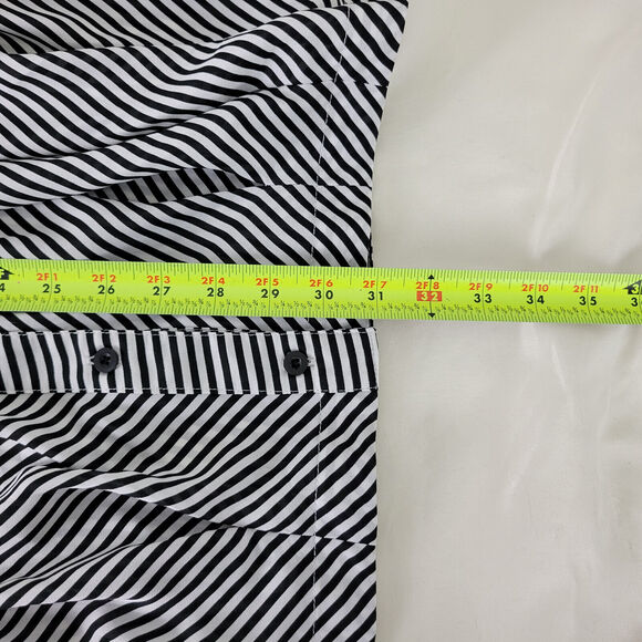 Casual Living Shirt Women Large Top Pleated Stripe 1/2 Sleeve Collared Button Up - Picture 6 of 10